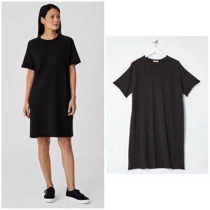 Eileen Fisher Black Organic Cotton French Terry Dress XXS